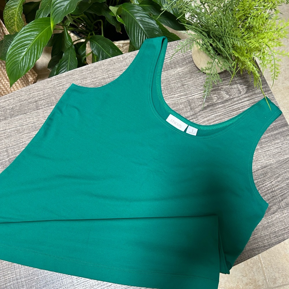 Chicos Classic Tank Top, sz 1, Kelly Green